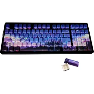 PBT Keycaps Side-Printed Keycap Set Double Shot Shine Through Custom Keycap 126  Cherry Profile Gradient   Themed Keycaps for Cherry Mx Switchs Mechanical Keyboard