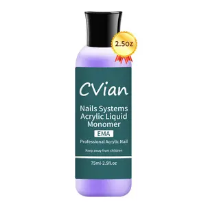 75ML Large Capacity Nail Crystal Liquid, Salon Quality EMA Acrylic, High Transparency and Odorless, Non-Irritating and Long-Lasting Formula for Perfect Nails, Nails Systems