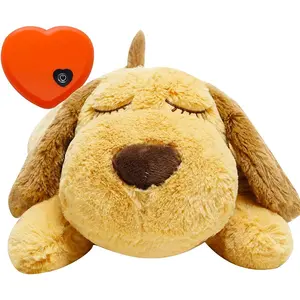 Dog Heartbeat Toy (Yellow, Medium) - Plush Pet Calming Toy with Simulated Heartbeat and Heat for Anxiety Relief, Behavioral Training Aid for Puppy Dog Cat