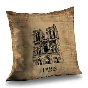 Begin Home Decor C1PT1414YIC1JE 14 x 14 in. Notre-Dame De Paris Illustration Throw Pillow - Home Decor Insert