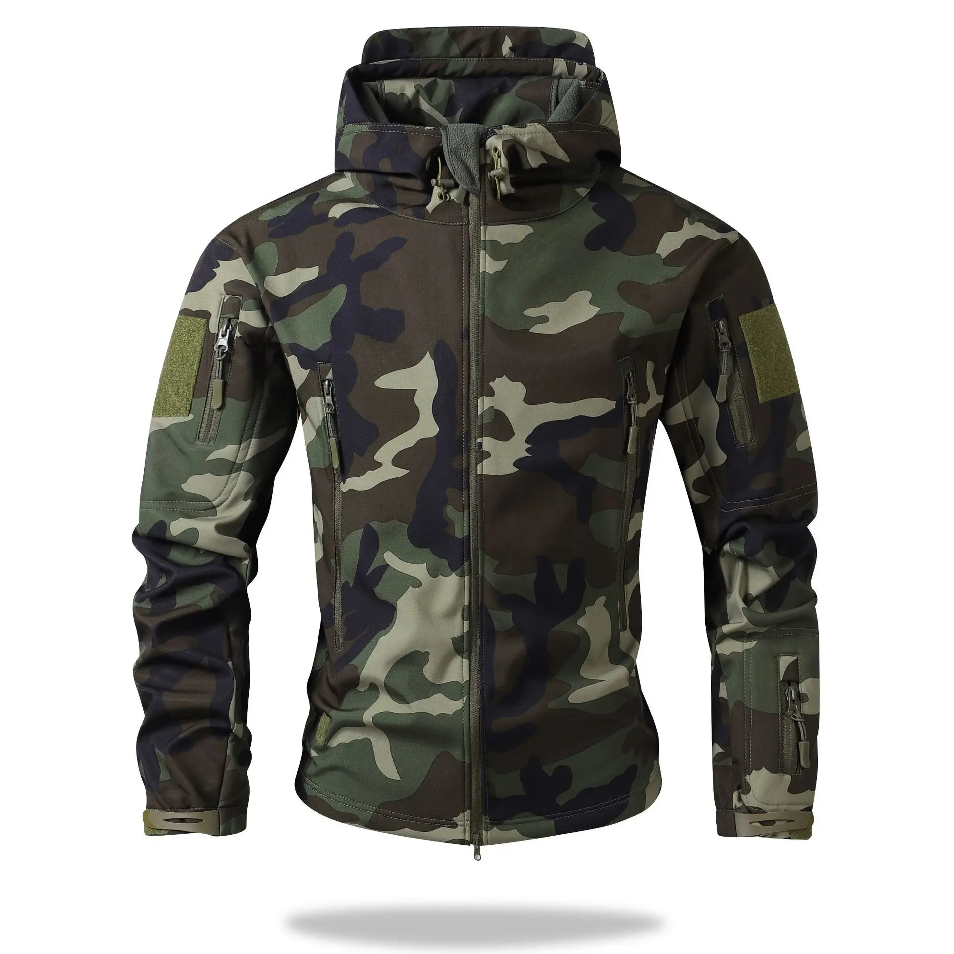 Velvet camouflage military green [hooded
