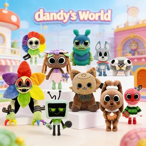 Full Set Dandy's World Plush Toys, Dandy/Twisted Dandy/Astro/Vee/Sprout/Gourdy Soft Stuffed Animal Dolls, Collectible Game Figure Gifts for Kids & Fans