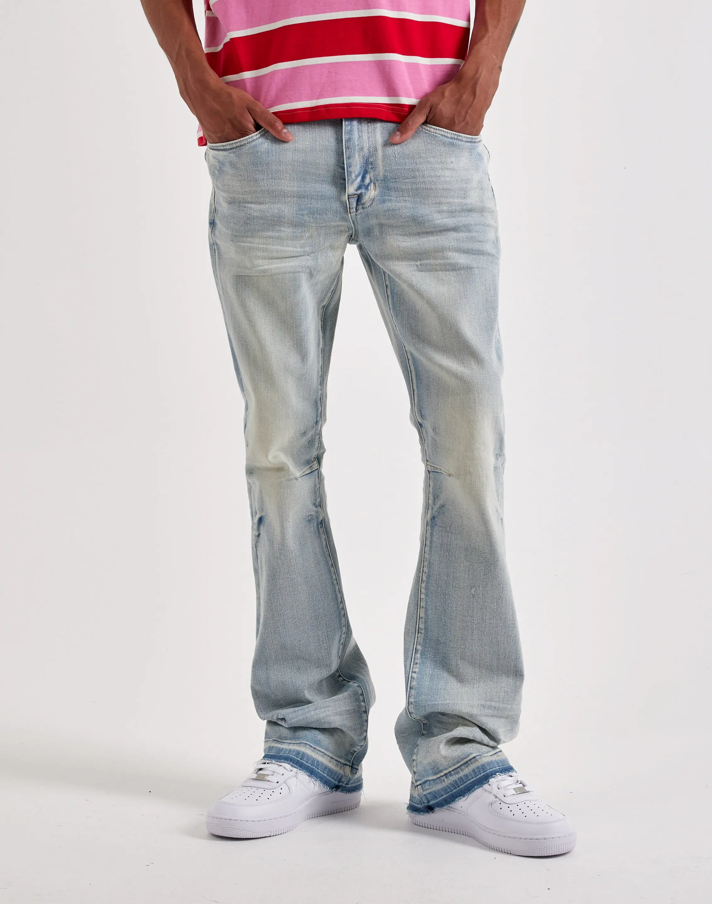 Mens Smoke Rise Stacked Denim Jeans