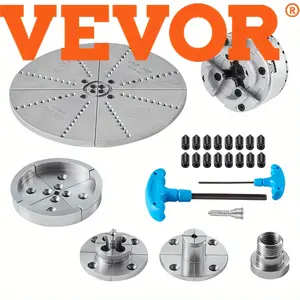 VEVOR KP965 Lathe Chuck, 4-Jaw 3.75inch Diameter, Metal Lathe Chuck with 5 Sets of Jaws, Self-Centering Tool for Precision Machining, Grinding Machine, Milling Machine
