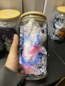 Anime Manga Panel Glass Cup 16oz featuring Himiko Toga from MHA #45