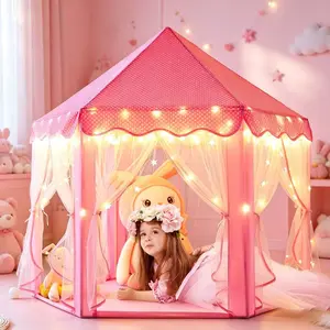 1 Fun Princess Game House Tent, Male and Female Play Toys, Birthday/Easter/Halloween/Christmas Festival Gifts, Castle Toys, Sleep Assistant, Outdoor Leisure Portable Tent, Foldable Toy Tent, Children's Game Tent, No Decorations (to be provided)