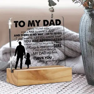 To My Dad Acrylic Desk Plaque 4.72"x5.12" | My Dad My Hero Keepsake | Heartwarming Birthday & Christmas Gift from Daughter to Dad outdoor wall art sign bar gardening flat aluminium office valentine mother day military funny warning private aluminum metal,