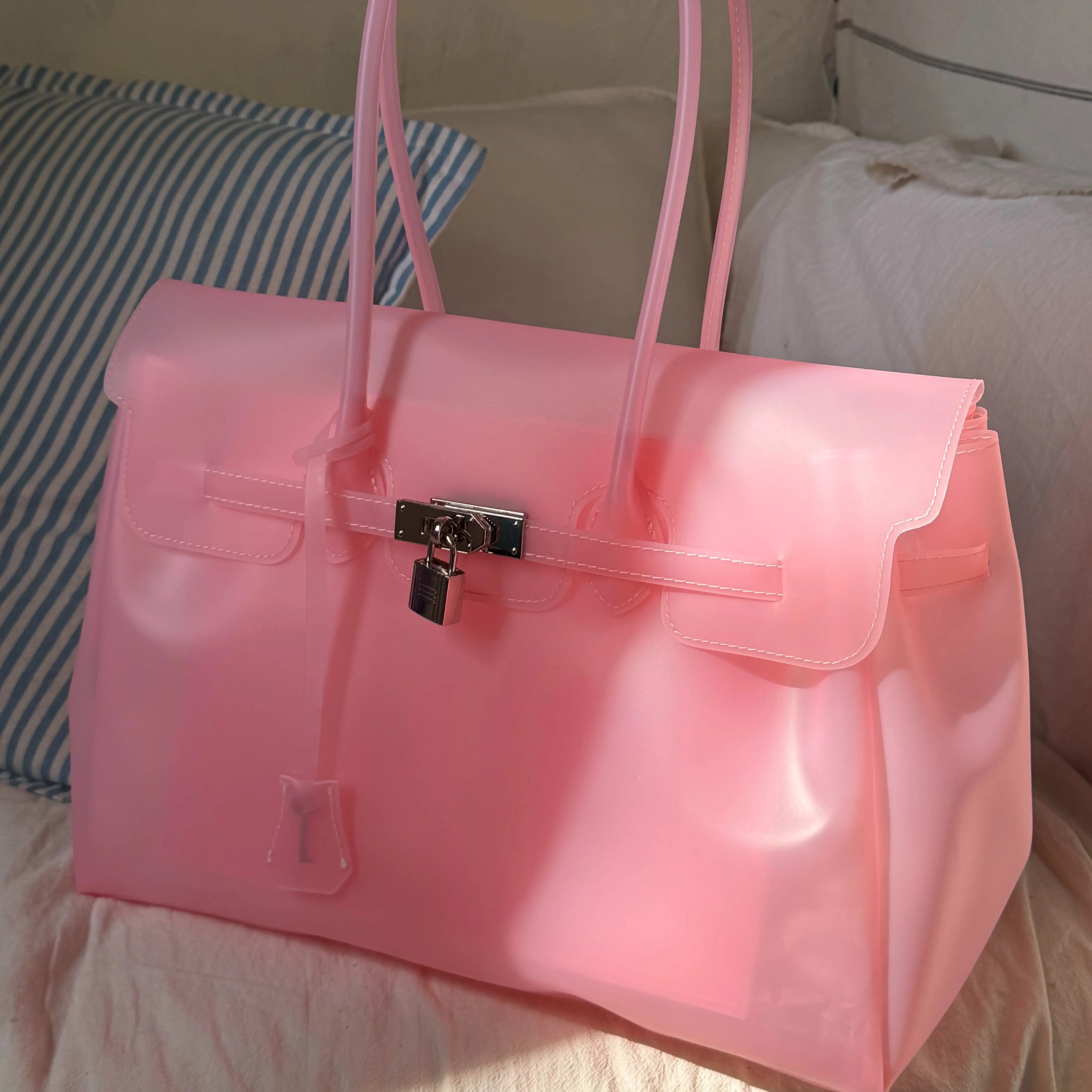 Transparent Jelly Shoulder Bag for Women, Summer TPU Handbag, Beach Tote Purse, Lightweight Crossbody Bag for Vacation & Daily Outfit