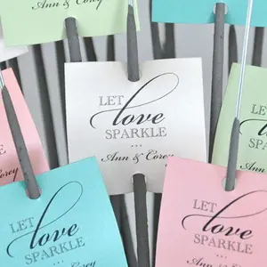 "Let Love Sparkle" Classic Wedding Sparkler Tags (24 Tags)