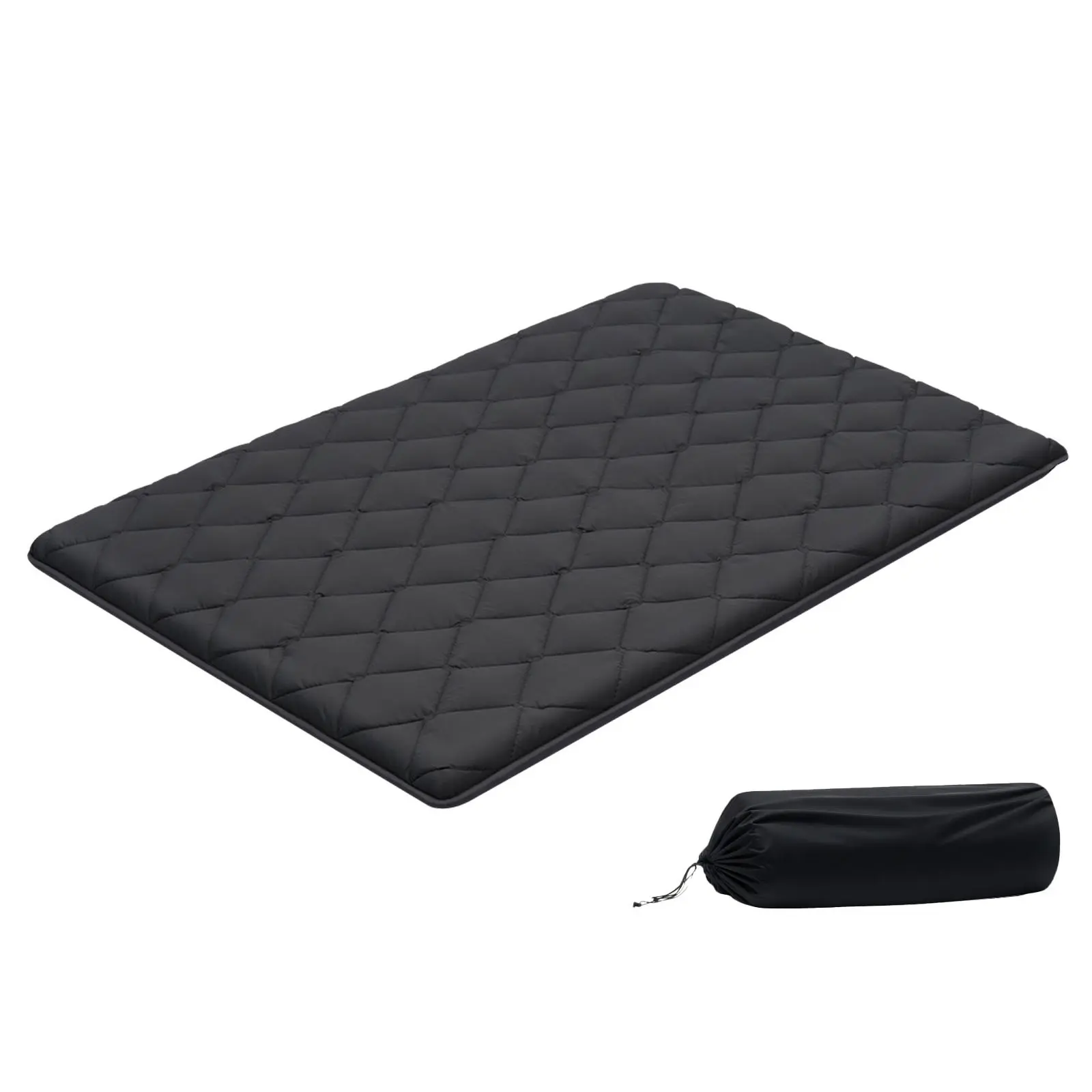 VEVOR Full Size Brushed Fabric Japanese Tatami Mat, Foldable Single Futon Mattress with Storage Bag Fastener, Stitched Edges 9-Layer 80x54x3.5in 12.2 lbs Floor Mat for Sleeping, Yoga