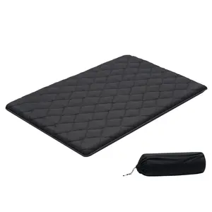 VEVOR Japanese Tatami Mat, Full Size Foldable Japanese Tatami Mattress, Futon Mattress with Storage Bag Fastener, 9-Layer Floor Mat for Sleeping, Dormitory, Meditation, Yoga, 80x 54x 3.5 in, Black