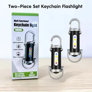 Rechargeable Keychain Flashlights 800 Lumens EDC Mini COB 7 Modes LED Keychain Light for Walking Searching Hiking Daily Use Black 8 8 x 3 6 Clearance Buckle Closure Type