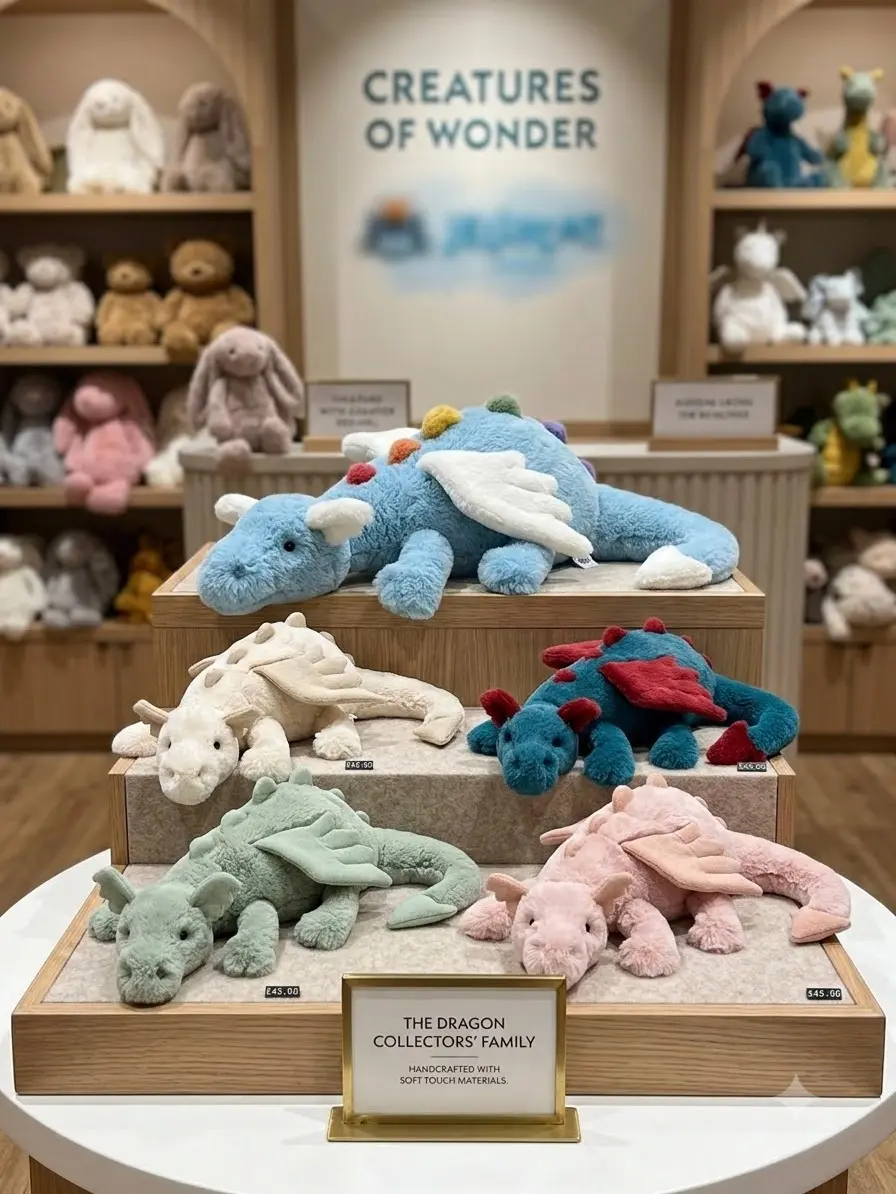 Jellycat Dragon Collection Plush Toys Official | Dexter, Onyx, Malachy, Sage, Golden, Rose, Snow, Lavender & Sky Dragon | In Stock USA + Free Gift Bag