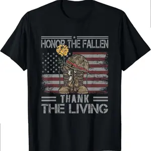 Honor The Fallen Thank The Living American Flag Vintage T-shirt
