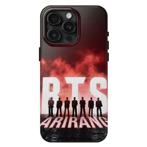 7 Members Kpop Arirang Concert Phone Case, Red Smoke Stage Design, Aesthetic Protective Cover for iPhone
