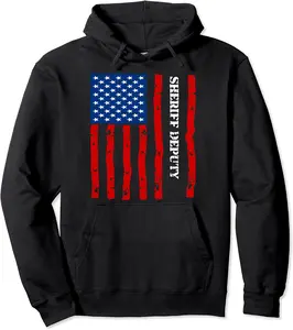 Cool Sheriff-deputy Accessories Things Stuff USA Flag Pullover Hoodie - Domonicdo Shop 34B09382VSZB