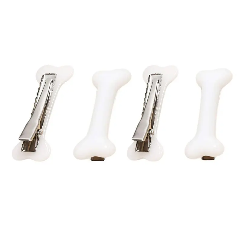 4pcs Cute Dog Bone and Alligator Shaped Hair Clips, Versatile Side Bangs Clip Hairpins, Hair Accessories for Party and Festivals Gift for Her