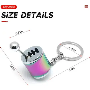 Manual Gear Shift Keychain - 6 Speed H-Pattern Shifter Premium Metal Construction Smooth Action Gift for Drivers