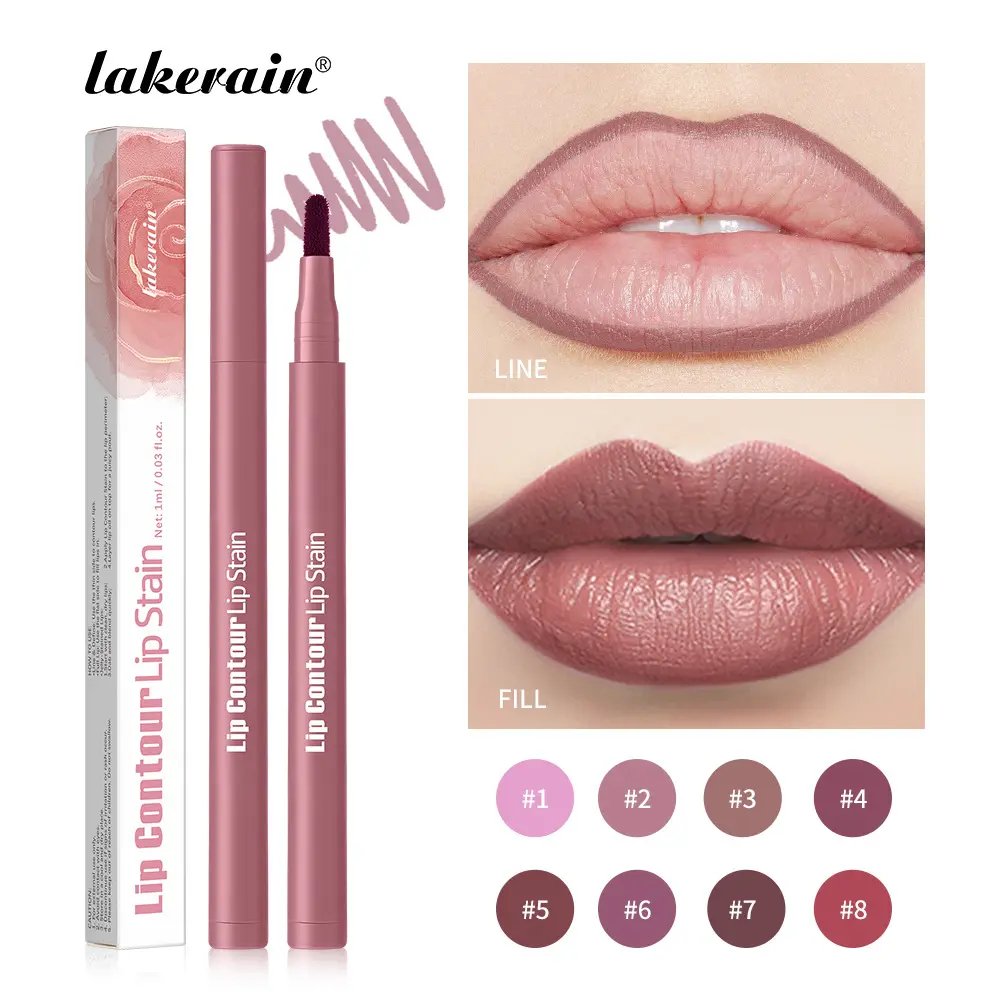 lakerain 2 Counts Waterproof Long-Lasting Ultra Pigmented 2-in-1 Lip Contour & Lip Tint Stain, Dual-Sided Tip for Effortless Lip Contouring & Pigmentation, Smudge-proof Kiss-proof Transfer-proof Lip Makeup for All Skin Tones, Women’s Cosmetics