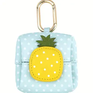 1pc Cute Small Storage Bag with Hook Clip, Earphone Key Bag, Mini Coin Purse