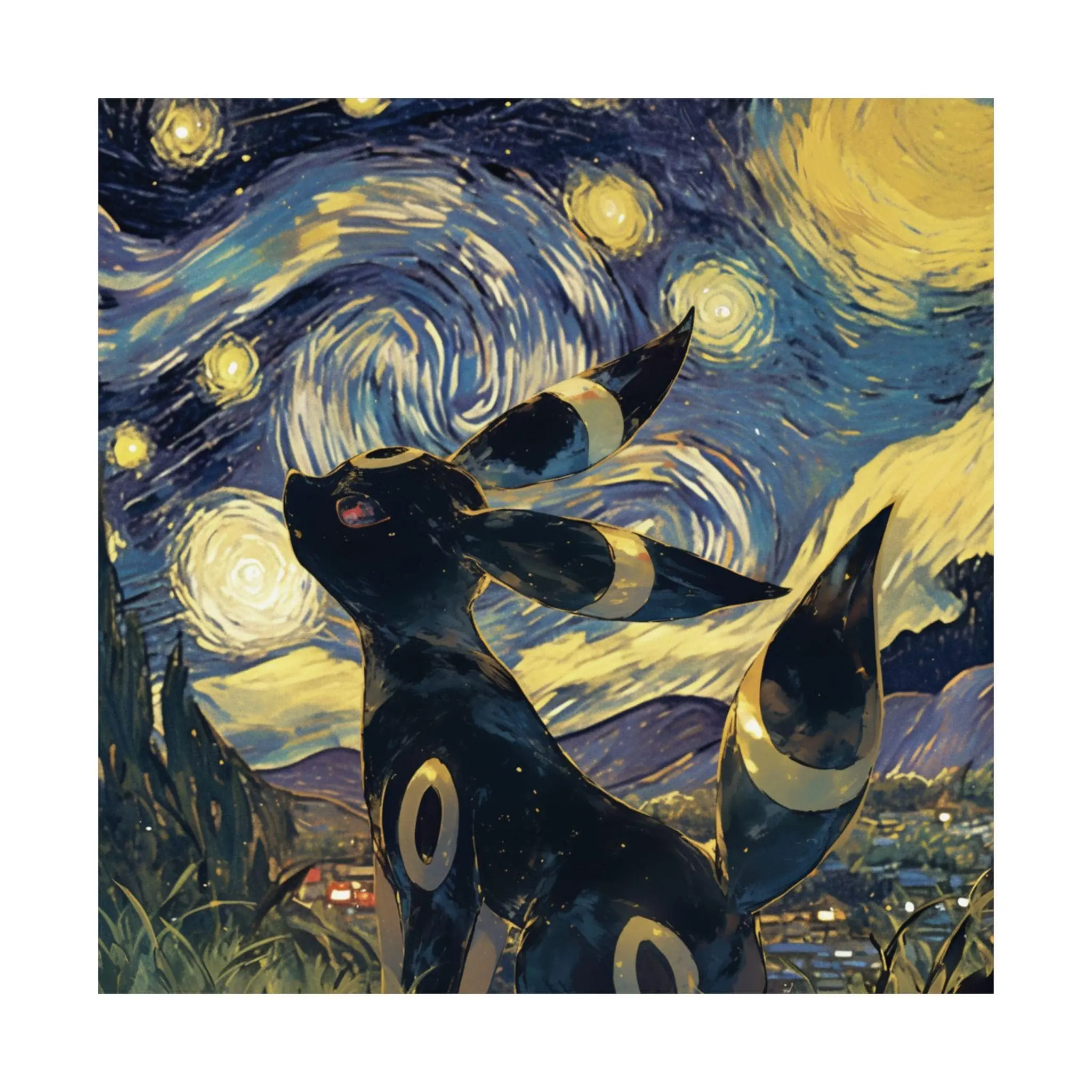 Umbreon Poster Starry Night Poster, Japanese Poster, Anime Poster, High Quality Poster, Starry Night, Posters, Pokemon Poster, Pokemon