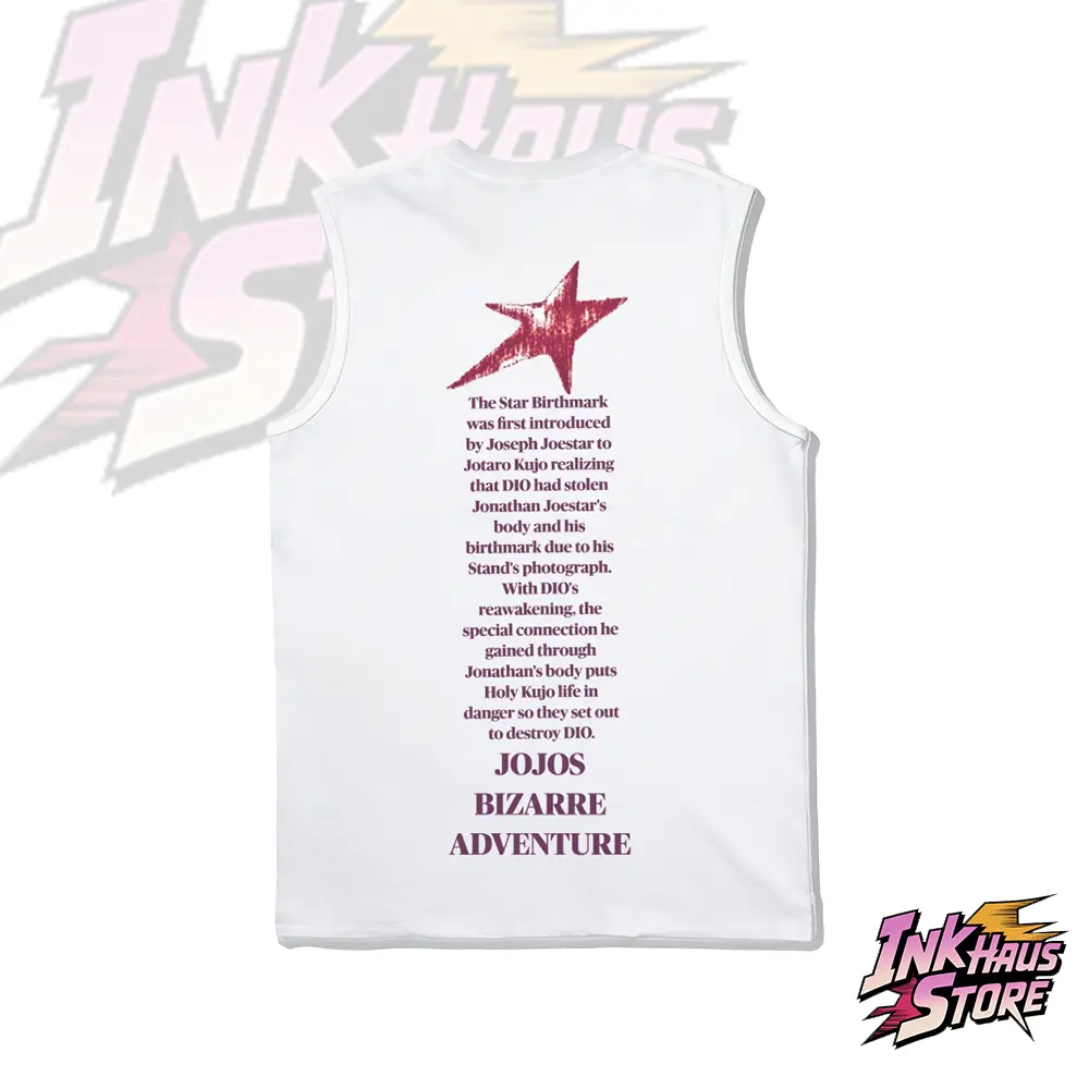 Streetwear Tank Top,JJBA jojo Star Mark anime fashion,gym fit,classical clean style,Sleeveless Cotton Unisex,breathable pure cotton