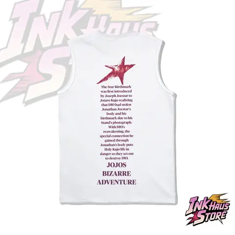 Streetwear Tank Top,JJBA jojo Star Mark anime fashion,gym fit,classical clean style,Sleeveless Cotton Unisex,breathable pure cotton