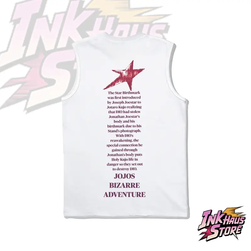 Streetwear Tank Top,JJBA jojo Star Mark anime fashion,gym fit,classical clean style,Sleeveless Cotton Unisex,breathable pure cotton