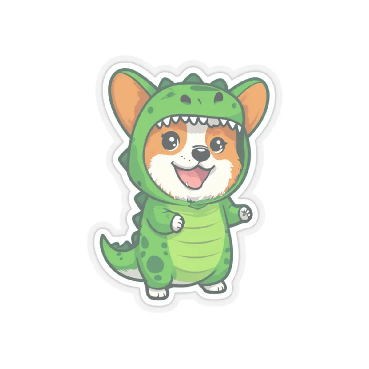 Cute Dinosaur Corgi Stickers - Adorable Decals for Laptops, Journals, Scrapbooking, Kids' Room Decor, Gift Ideas, Party Favors