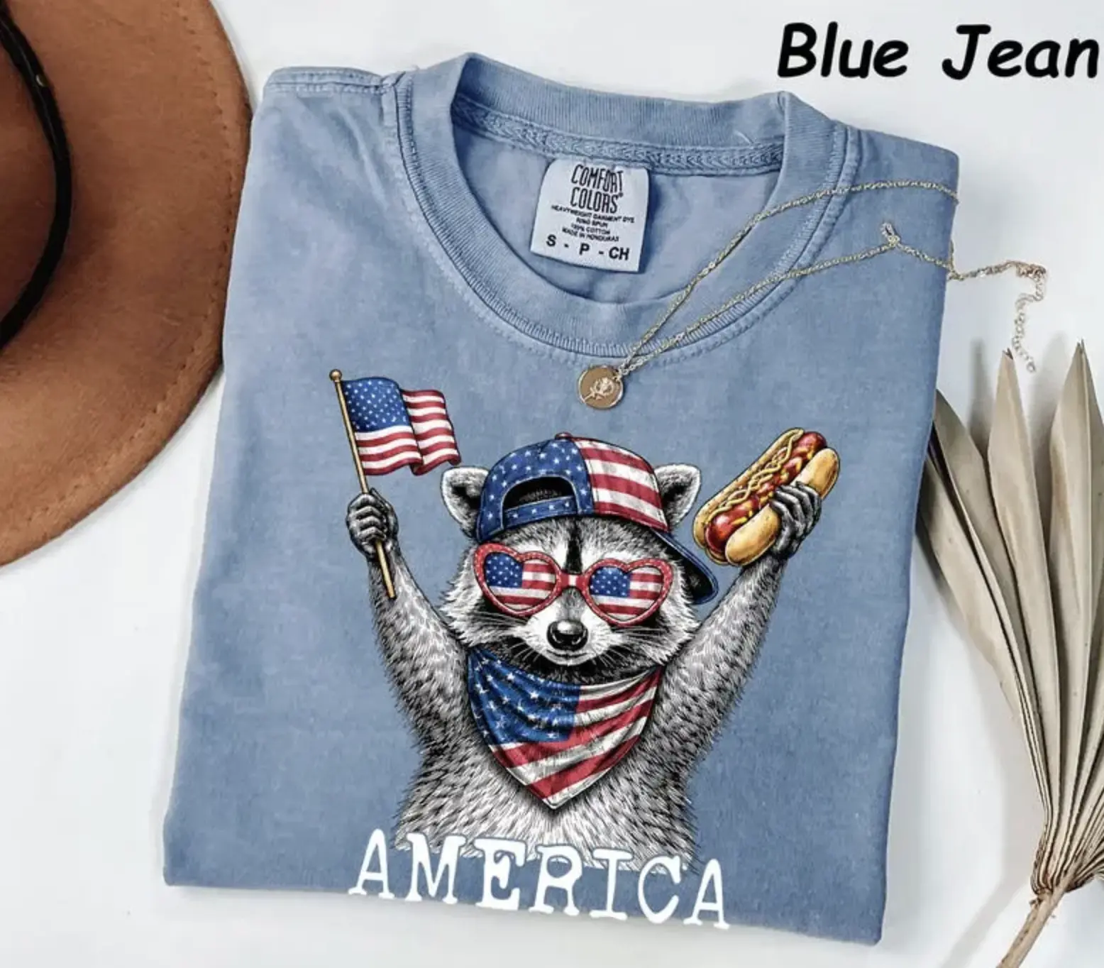 Comfort Colors Feral & Free Shirt, 4th Of July T-shirt, USA Independence Day T-shirt, Funny Raccoon Tee, Patriotic Raccoon Shirt, July 4th Gift For Men And Women