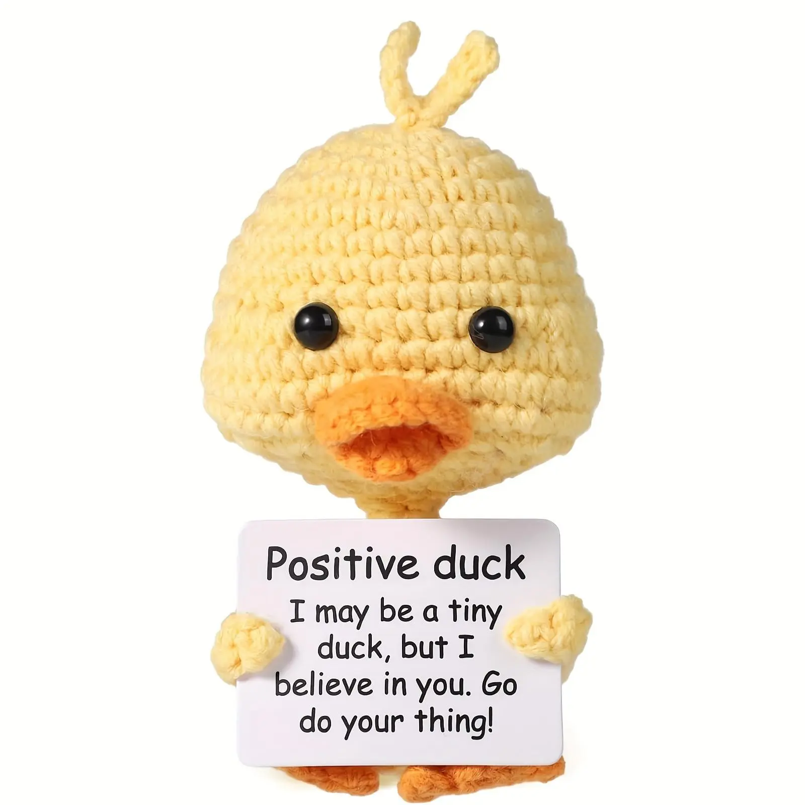 Mini Funny Positive Duck, Creative Wool Pocket Knitted Duck Toy Doll ...