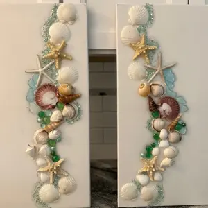 Resin seashells wall art