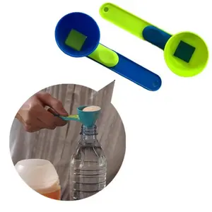 Professional Leak Proof Powder Funnel Scoop for Kitchen Use No spill preparation of protein powder, workout & sports drinks,  k-cup refill Mess & Spill free BPA Free Food Safe Plastic 2 TBL