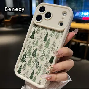 Phone Case for iPhone 17 Pro Max 16 15 14 Plus 13 12 Mini 11 XR X XS Air E Christmas tree symphony Pattern Pocket-Friendly Shockproof Silicone Protective Soft Smartphone Casing