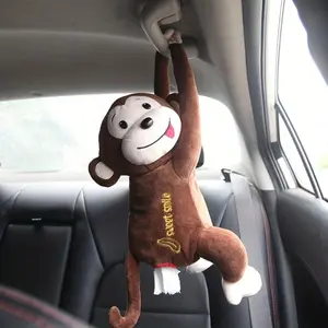 Monkey Car Paper Towel Box Creative Armrest Box Cartoon Internet Celebrity Hanging Seat Rear Row Car Interior Tissue Box