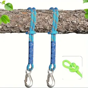 Professional Grade Multifunctional Braided Rope Set - High-strength and Durable Rope with Integrated Safety Clip Design, Suitable for Outdoor Hammocks, Hanging Chairs, Tree Swings, and Pet Decoration As A Full Scene Camping Accessory Solution