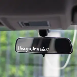 2 Counts Set I Love You Drive Safe Car Mirror Decal,Car Rearview Mirror Sticker, Universal Car Accessory.