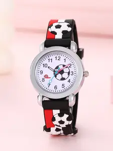 Quartz Watch, Cute Cartoon Football Design, Analog Face, Resin Case, Button Cell Battery, Perfect Gift for Kids, Wristwatch, Children