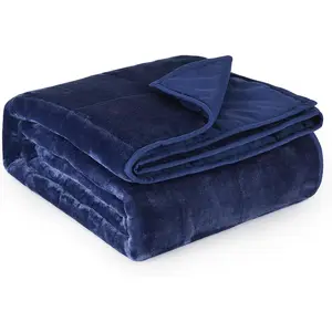 Adult Weighted Blanket - Brushed fabric with shiny warm flannel ideal for calming sleep year-round Uttermara