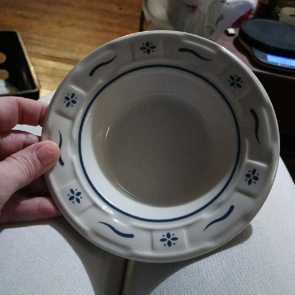 Longaberger Classic Blue Desert Bowl - Elegant Ceramic Serving Bowl for Home Decor and Entertaining
