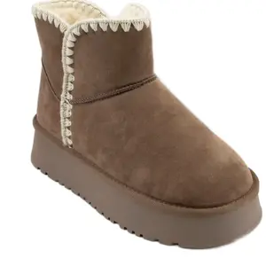 Women's Ccocci Mocha Crochet Platform Boots - Girl