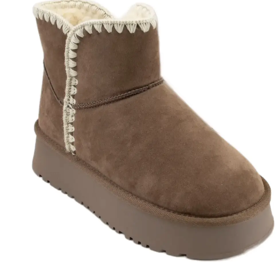 Women's Ccocci Mocha Crochet Platform Boots - Girl