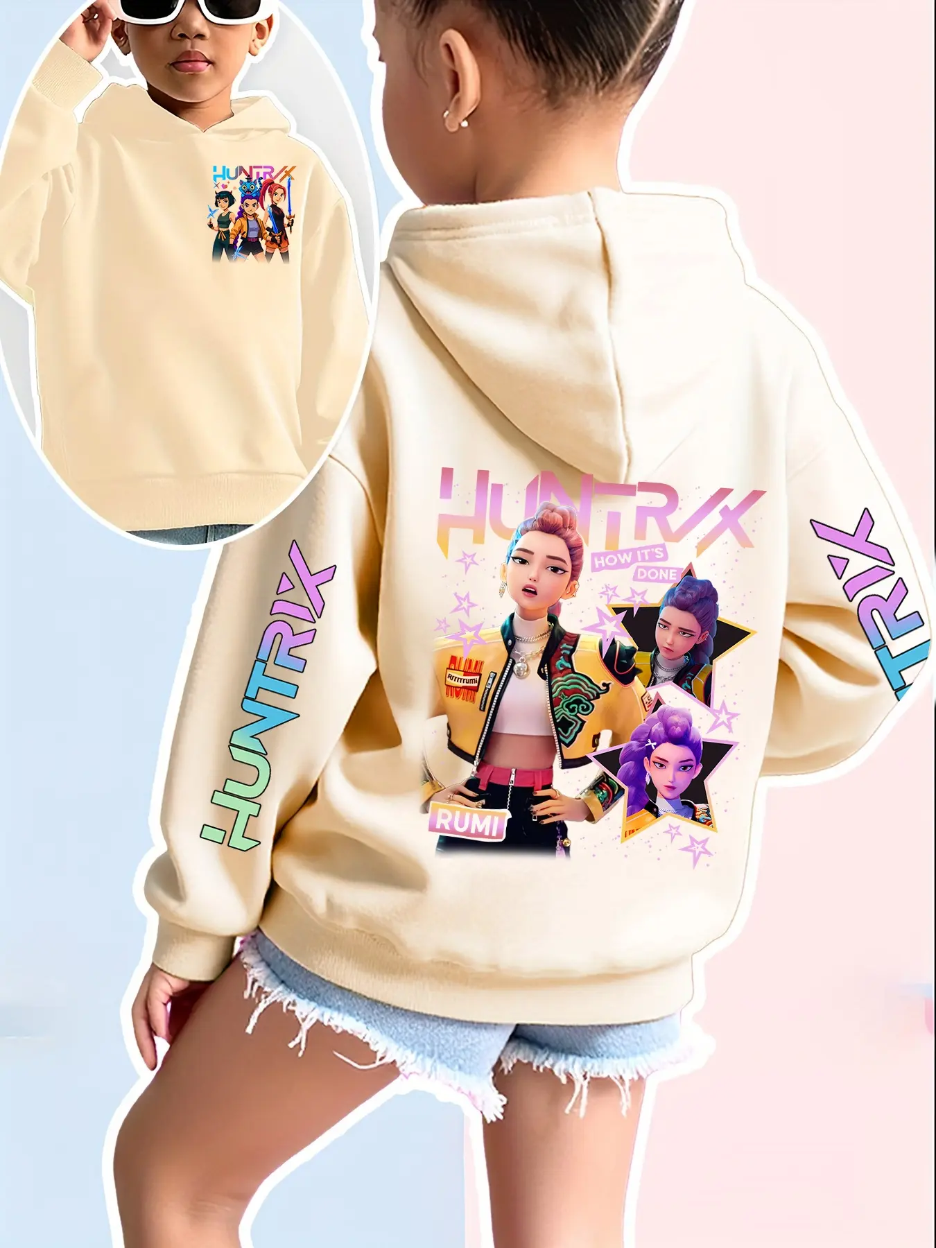 Children Kpop Demon Hunters Korean Series Graphic Hoodie, Spring & Fall ...