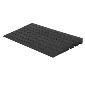 Roll over curbs and protect cables at the same time. This 24x42x4 inch heavy-duty rubber ramp features 3 built-in wire channels, a non-slip grooved surface, and reflective strips. No tools needed. Link in bio.