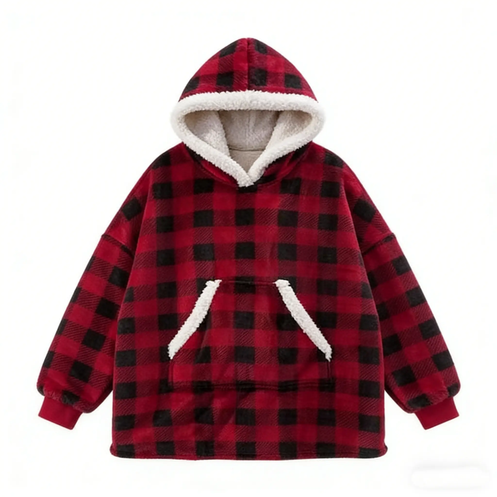 Red plaid with white border