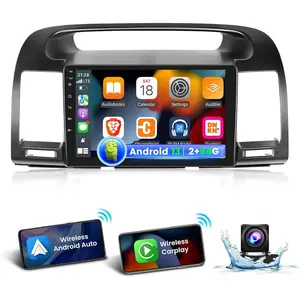 [2G+64G] Car Radio for Toyota Camry 2000 2001 2002 2003 2004 2005 2006, Android Camry Stereo with 9 inch Touch Screen, Carplay/Android Auto/1080P/Bluetooth/WiFi +AHD Backup Camera