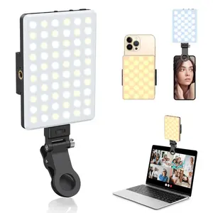 Selfie Light,Phone Light with Front Clip, 60and128 LED Portable Light with 3 Light Modes, 3000mAh Rechargeable Video Light for Phone, iPhone, IPad, Laptop, Makeup, Live Stream, Vlog, Camera, Smartphone