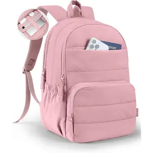 Travel Backpack for Women, 15.6 Inch College Laptop Backpack, Water Resistant Work Backpacks, Cute Quilted Bookbag