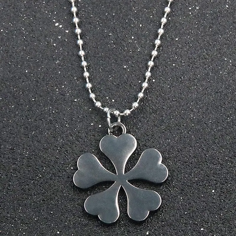 Five Leaf Clover Design Pendant Necklace for Women & Girls, Fashion Jewelry for Party, Daily Clothing Decor, Fashionable Accessory, Trendy All-match & Exquisite Jewelry for Birthday Gift, Heart Shaped Necklace, Decorative Necklace