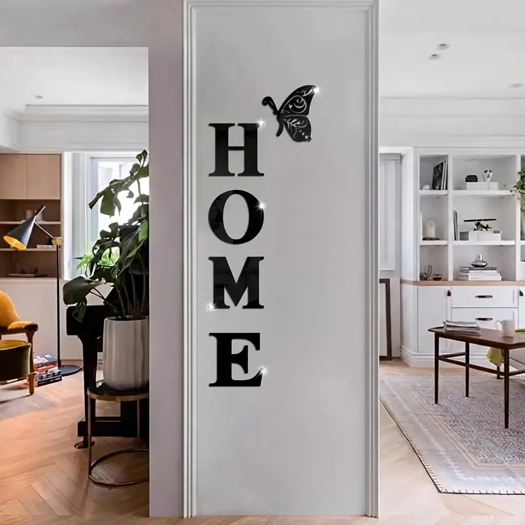 Home Wall Decor Letter Signs Acrylic Mirror Wall Stickers Decorations for Living Room Bedroom Home Decor Wall Decals